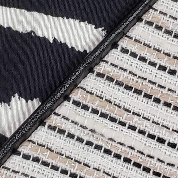 Chicos Women's Blazer Size 4 US XXL Black White Striped Animal Stretch - Picture 5 of 10